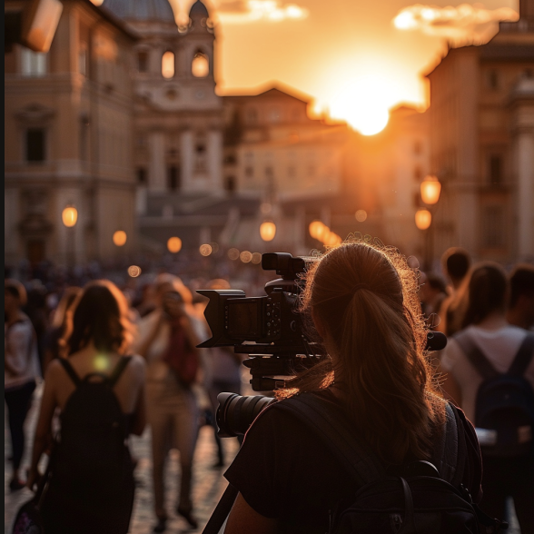 Filmmaking in the streets of Rome